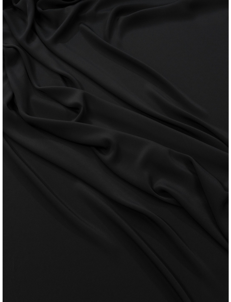 Black Silk Crepe de Chine Fabric
