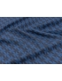 Stretch Wool Fabric Geometric Blue Indigo Grey Made in Italy