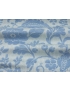 Jacquard Chenille Fabric Floral Azure Ivory - Firenze