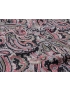 Wool Silk Jacquard Fabric Paisley Pink Grey