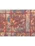 Cotton Drill Fabric Floral Check Red Grey 