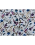 Mtr. 1.35 Stretch Viscose Crepe Fabric Flowers Pale Blue - Ratti
