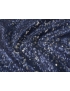 Stretch Reversible Micro Sequins Fabric Navy Blue Silver