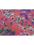 Wrinkled Cotton Fabric Floral Red-Purple