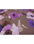 Wrinkled Cotton Fabric Floral Dove Brown Rosé - Lilac