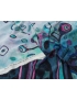Mtr. 1.10 Crepe de Chine Fabric Panel Abstract Pale Blue 