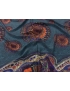 Mtr. 1.15 Crepe de Chine Fabric Panel Abstract Teal Blue 