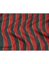 Mtr. 2.40 Wool Satin Fabric Stripe Red Bottle Green Gold - Trussardi