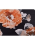 Silk Habotai Fabric Floral Black Orange Pierre Cardin
