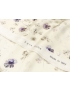 Mtr. 1.00 Silk Satin Fabric Floral Dust White Blue Cylamen Grey
