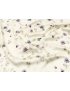 Mtr. 1.00 Silk Satin Fabric Floral Dust White Blue Cylamen Grey