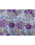 Silk Satin Fabric Patchwork Print Purple Silver