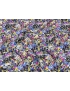 Viscose Satin Fabric Abstract Black Grey Periwinkle Blue