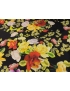 Mtr. 1.40 Silk Satin Fabric Floral Black 