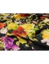Mtr. 1.40 Silk Satin Fabric Floral Black 