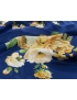 Mtr. 1.05 Silk Satin Fabric Floral Flounce Blue 