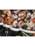 Mtr. 1.50 Silk Satin Fabric Floral Flounce Black 
