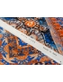 Mtr. 1.10 Silk Satin Fabric Arabesque Orange Blue