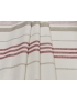 Pure Cotton Panama Double Face Fabric Stripe Ecru Red