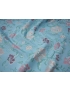 Jacquard Fabric Floral Aqua Blue - Limited Stock
