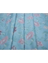 Jacquard Fabric Floral Aqua Blue - Limited Stock