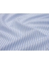 Mtr. 2.00 Linen Cotton Batiste Fabric Stripe White Pale Blue - Atelier Romentino