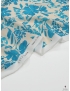 Tessuto Crêpe De Chine Seta Floreale Turchese Gardenia