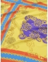 Mtr. 0.68 Panel Silk Crepe de Chine Fabric Ornamental Purple Yellow