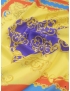 Mtr. 0.68 Panel Silk Crepe de Chine Fabric Ornamental Purple Yellow