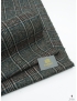 Mtr. 1.85 Alpaca Blend Fabric Prince of Wales Forest Green Camel Blue Carnet-Como