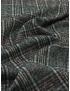 Mtr. 1.85 Alpaca Blend Fabric Prince of Wales Forest Green Camel Blue Carnet-Como