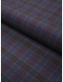 Mtr. 1.90 Wool Fabric Check Purple Prune Blue Carnet-Como