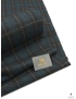 Mtr. 2.10 Wool Fabric Check Teal Brown Grey Carnet-Como