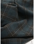 Mtr. 2.10 Wool Fabric Check Teal Brown Grey Carnet-Como