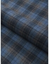 Wool & Cashmere Fabric Check Azure Dark Blue Grey Carnet-Como