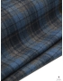 Wool & Cashmere Fabric Check Azure Dark Blue Grey Carnet-Como