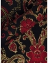 Matelassé Lamé Fabric Floral Black Red Carnet - Como