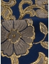 Matelassé Lamé Fabric Floral Blue Dove Grey Carnet - Como