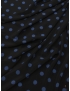 Tessuto Crêpe De Chine Seta Bolle Azzurro Nero H90