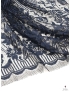Viscose Blend Chantilly Lace Fabric Floral Denim Blue