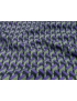 Tessuto Drill Cotone Elasticizzato Geometrico Viola Verde Foresta Made in Italy