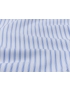 Mtr. 1.20 Cotton Shirt Fabric Stripe White Pale Blue Manifattura di Ferno
