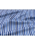 Cotton Sateen Fabric Stripe Blue Natural White