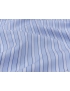 Poplin Cotton Shirt Fabric Stripe Pale Blue Dark Blue Manifattura di Ferno
