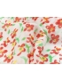 Silk Georgette Fabric Floral White Red Green