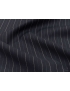 Pinstripe Cool Wool Fabric Night Blue Made in Italy