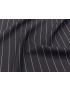 Pinstripe Cool Wool Fabric Anthracite Grey Made in Italy