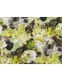 Linen Fabric Floral Acid Green Mud Brown - Ratti
