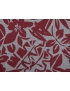 Linen Fabric Pied de Poule Floral Dark Red Made in Italy
