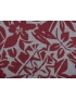 Tessuto Lino Pied de Poule Floreale Rosso Scuro Made in Italy